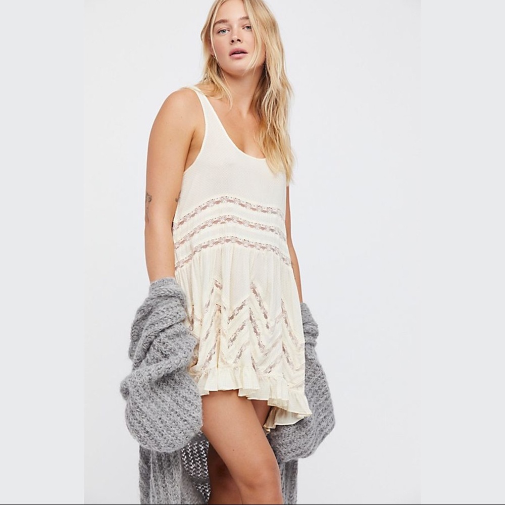 Free People Voile and Lace Trapeze Slip Dress